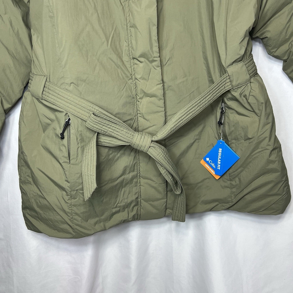 Columbia Women's Size 2X Ardenwood Novelty Down Parka Jacket Green Belt Winter - Picture 4 of 12